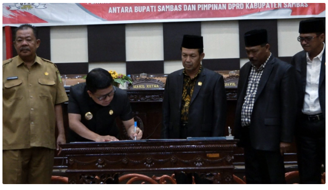 Bupati Sambas Tandatangani Nota Kesepakatan KUA-PPAS 2026 Bersama DPRD