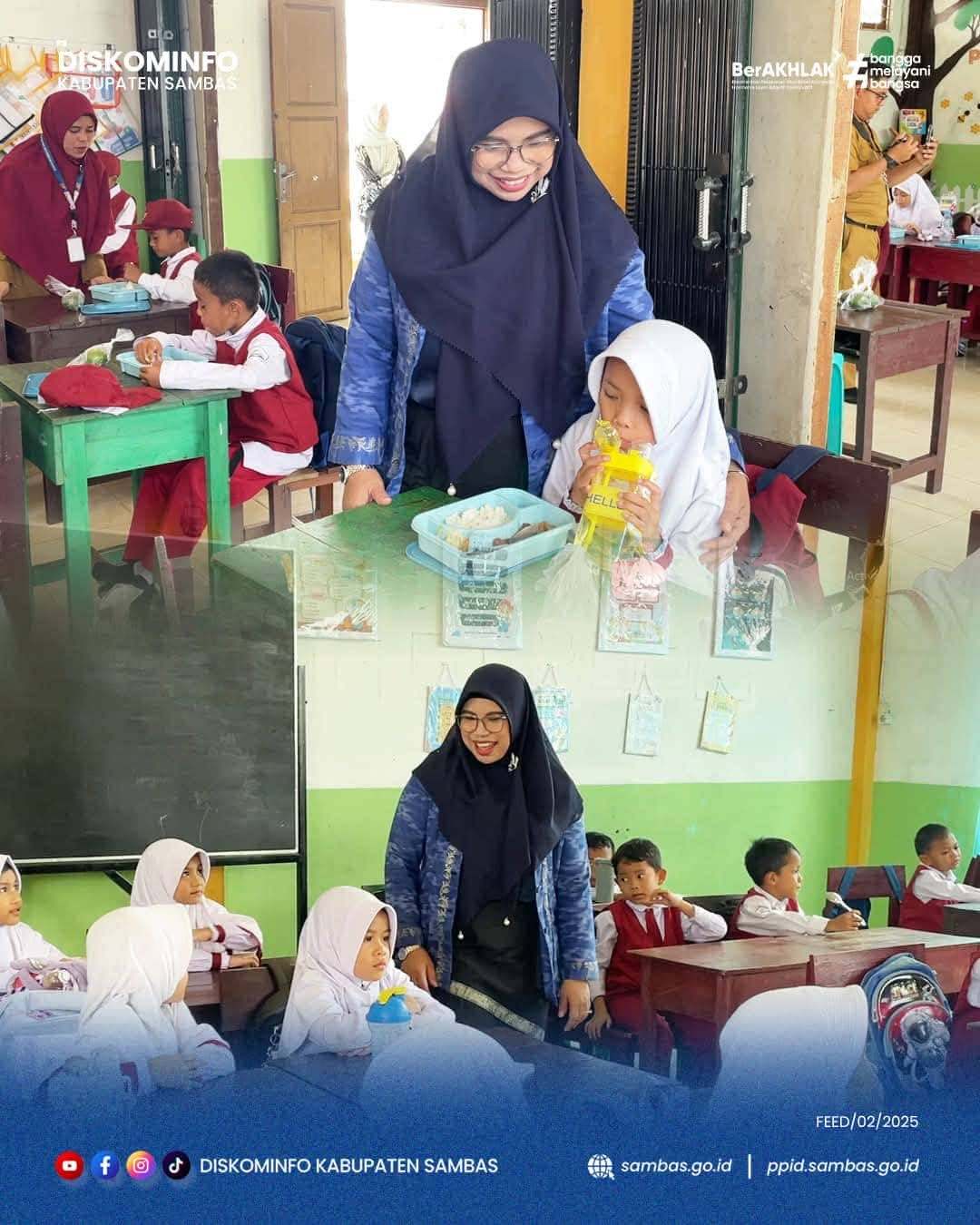 Ketua TP PKK Sambas Pantau Pelaksanaan Program Makan Gratis Bergizi di SDS IT Sulthoniyah