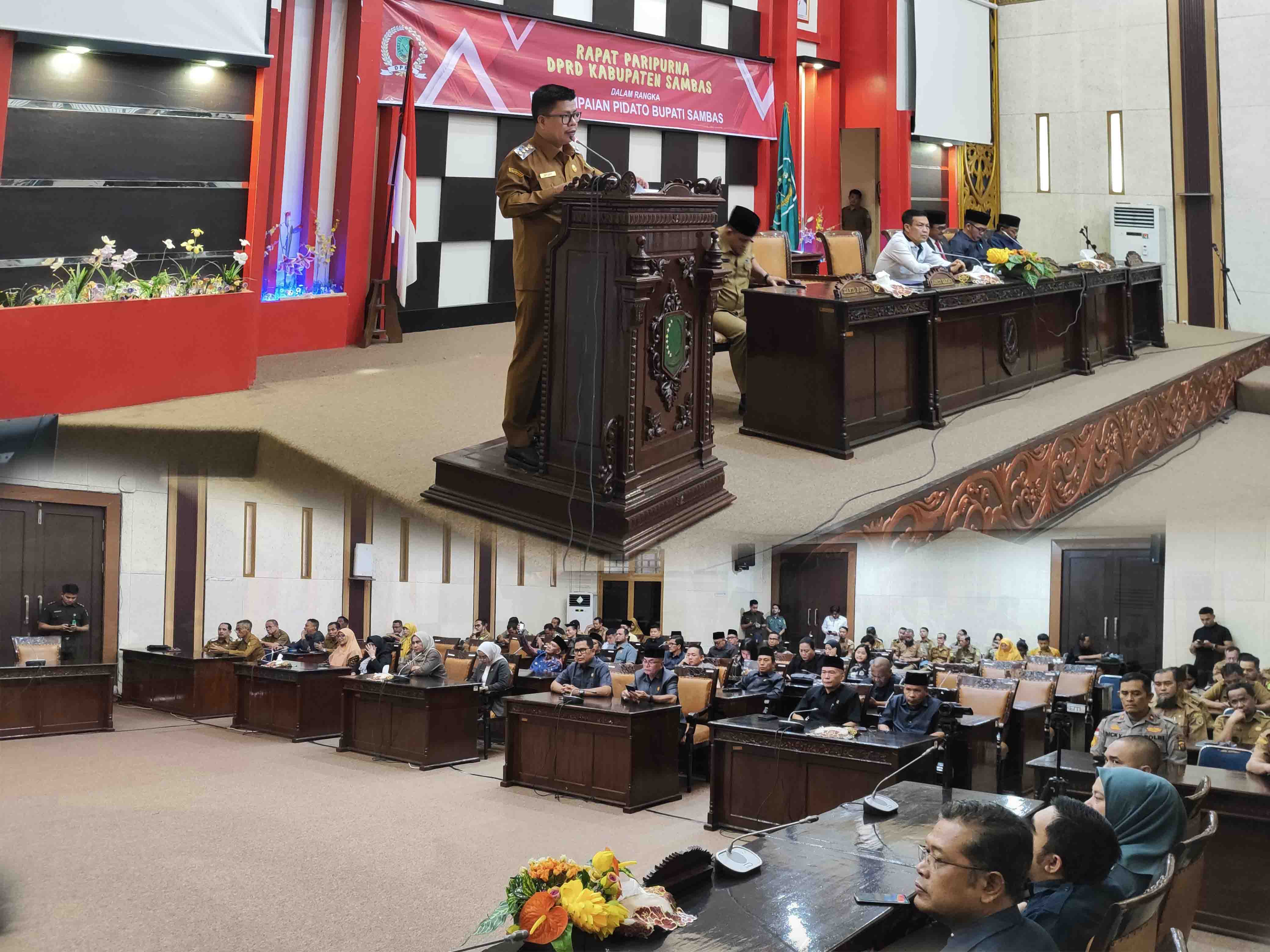 Bupati Sambas, H. Satono, Serukan Sinergi Masyarakat untuk Pembangunan Berkelanjutan dalam Rapat Paripurna DPRD