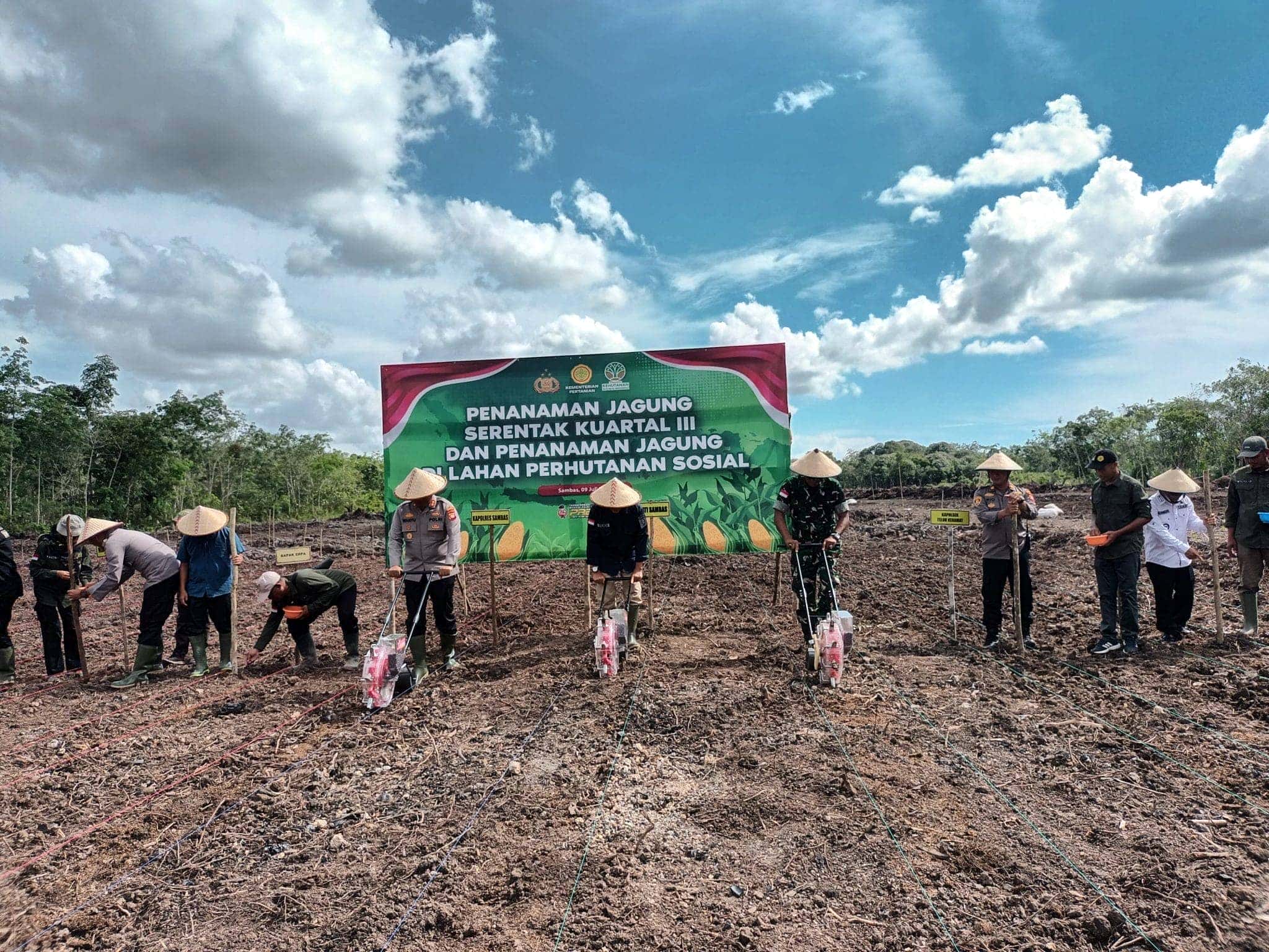 Sambas Dukung Ketahanan Pangan Nasional, Asisten Bupati Hadiri Penanaman Jagung Serentak Kuartal III Tahun 2025