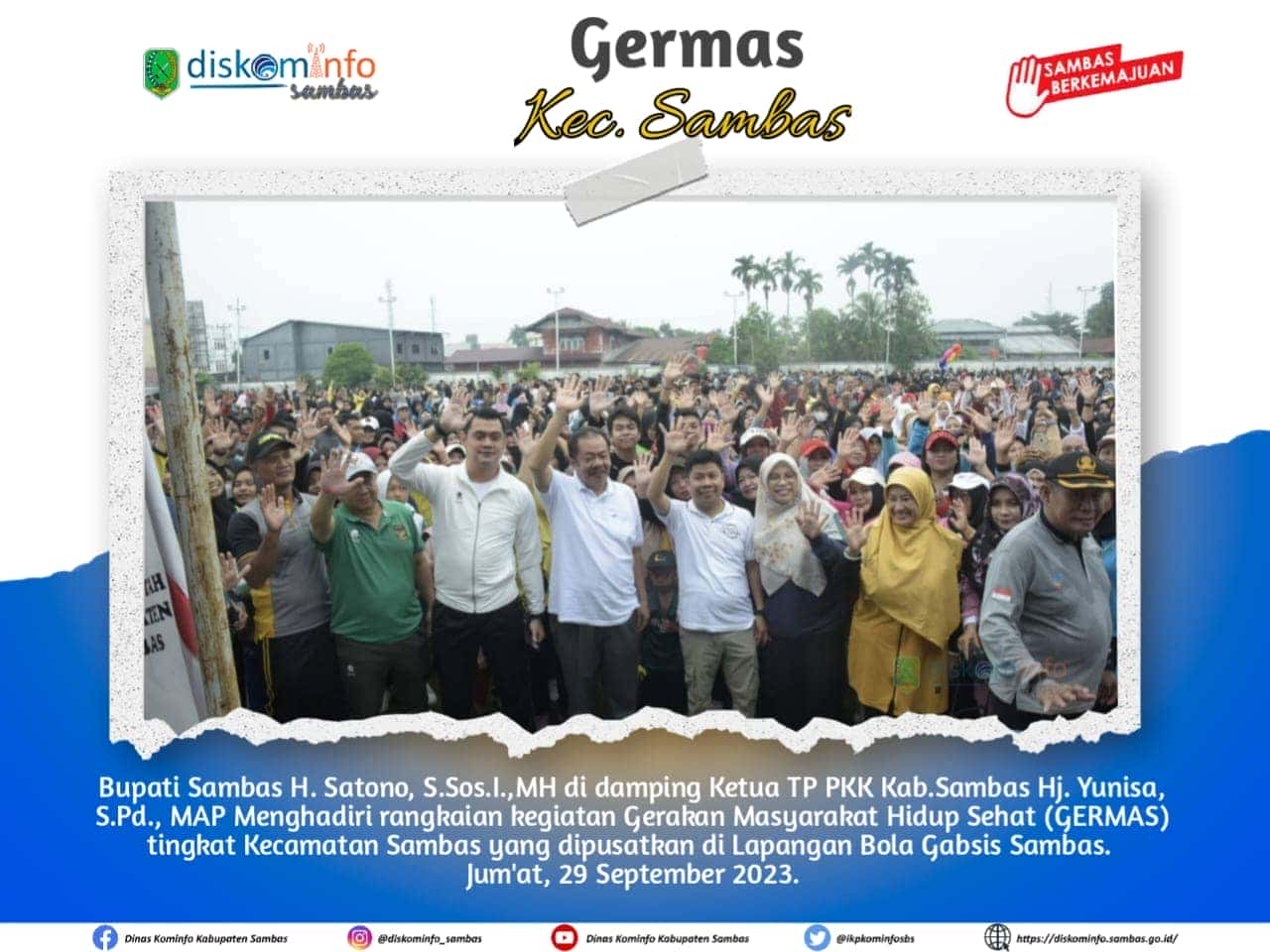 Masyarakat Antusias Ikuti Germas Bersama Bupati Sambas Satono