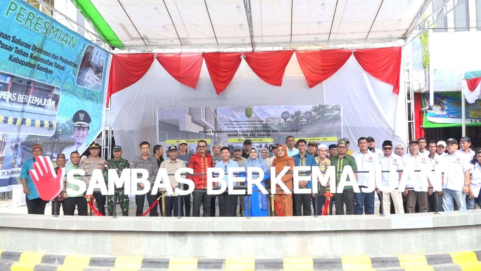 BUPATI SATONO : RESMIKAN DRAINASE DAN PEDESTRIAN PASAR TEBAS, INI BUKTI CINTA SAYA AKAN TEBAS